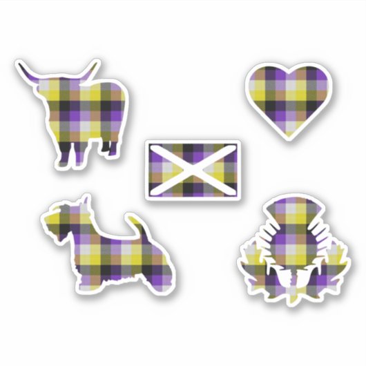 Niet-Binair Tartan Sticker (Voorkant)