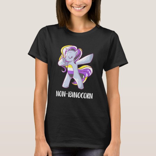Niet-binaire abbing Unicorn LGBT Nonbinary Pride N T-shirt (Voorkant)