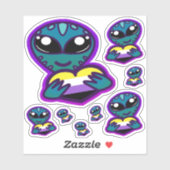 Niet-binaire en gepantserde Alien-Stickers Sticker (Vel)