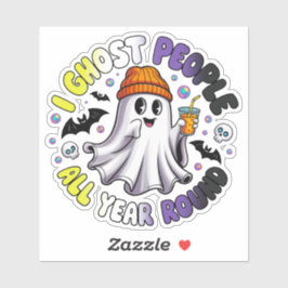 Niet-binaire grappige Halloween - Ik spook mensen Sticker