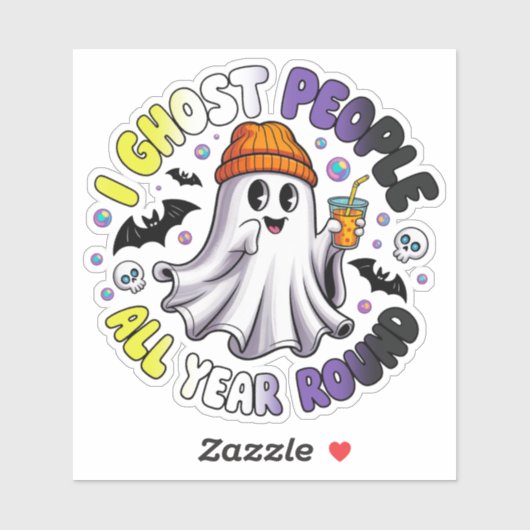 Niet-binaire grappige Halloween - Ik spook mensen Sticker (Vel)