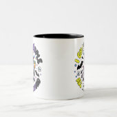 Niet-binaire grappige Halloween - Ik spook mensen Tweekleurige Koffiemok (Center)