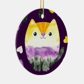 Niet-Binaire Kat-versiering Keramisch Ornament (Rechts)