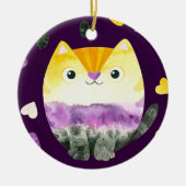 Niet-Binaire Kat-versiering Keramisch Ornament (Voorkant)