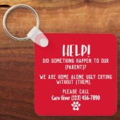 Niet-binaire Pet Noodsituatie Gepersonaliseerde Sl Sleutelhanger (Voorkant)