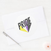 Niet-binaire Pride Burst Ronde Sticker (Envelop)