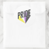 Niet-binaire Pride Burst Ronde Sticker (Tas)