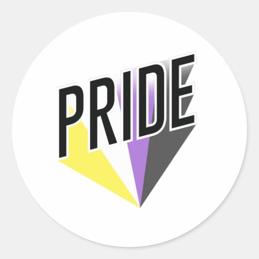 Niet-binaire Pride Burst Ronde Sticker (Voorkant)