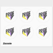 Niet-binaire Pride Burst Ronde Sticker (Vel)