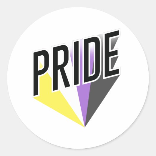 Niet-binaire Pride Burst Ronde Sticker (Voorkant)