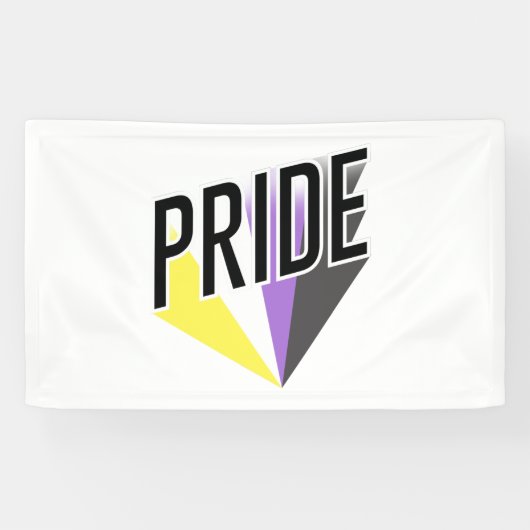 Niet-binaire Pride Burst Spandoek (Horizontaal)