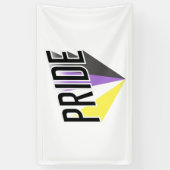 Niet-binaire Pride Burst Spandoek (Verticaal)