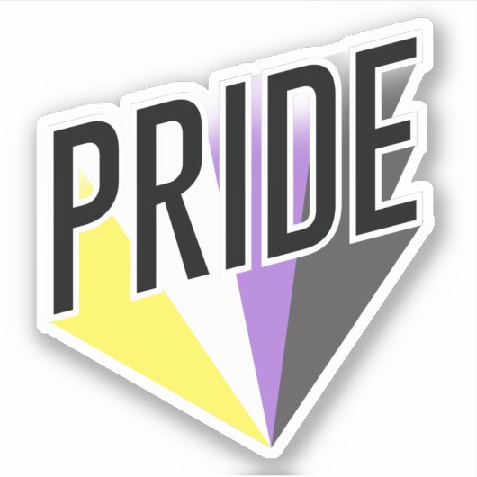 Niet-binaire Pride Burst Sticker (Voorkant)