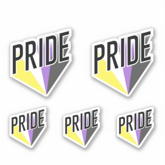 Niet-binaire Pride Burst Sticker (Voorkant)