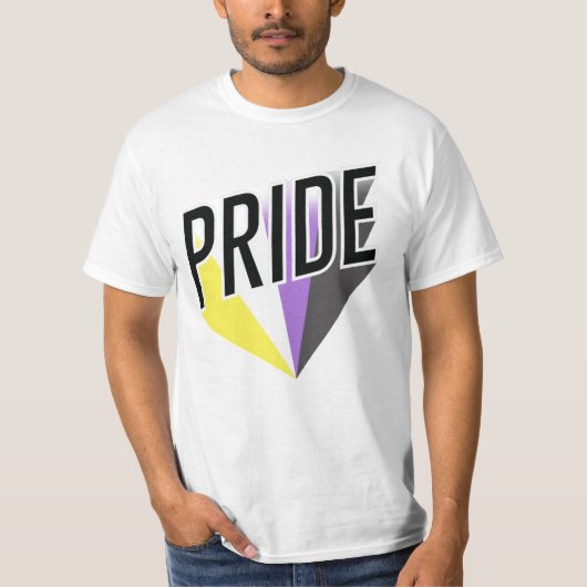 Niet-binaire Pride Burst T-shirt (Voorkant)