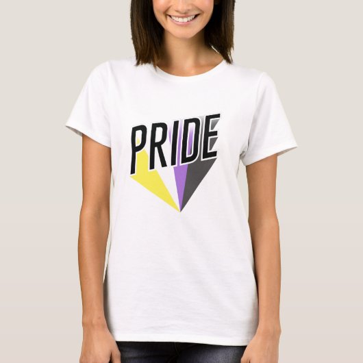 Niet-binaire Pride Burst T-shirt (Voorkant)