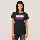  niet binaire Pride Flag Stuff Print op de rug T-shirt (Voorkant volledig)