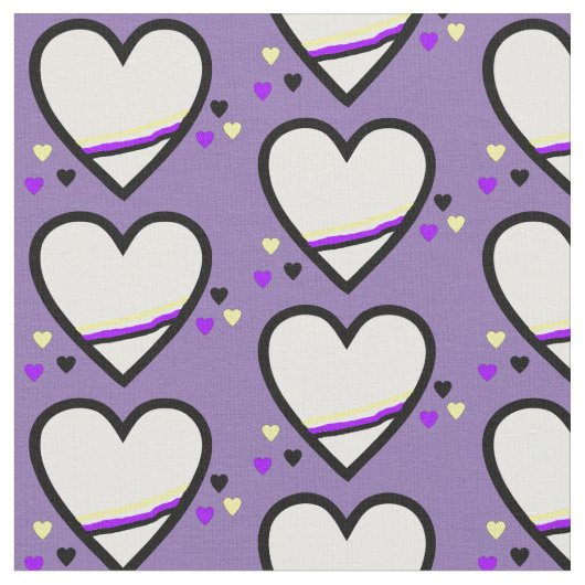 Niet-Binaire Pride Heart Stof (Close Up)