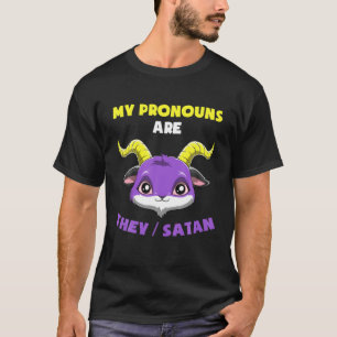 Niet-Binaire Pride LGBTQ Satan Pronouns T-shirt