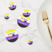 Niet-binaire pride vlag met harten confetti (Groep)