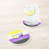 Niet-binaire pride vlag met harten onderzetter (Zijkant)