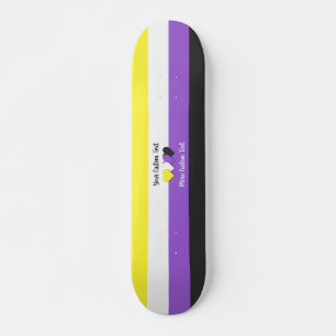 Niet-binaire pride vlag met harten persoonlijk skateboard