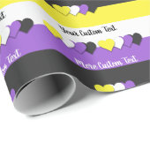 Niet-binaire pride vlag met tekst het verpakken pa cadeaupapier (Rol Hoek)