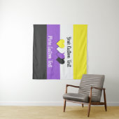 Niet-binaire pridevlag met hartenlint wandkleed (In Situ (horizontaal))