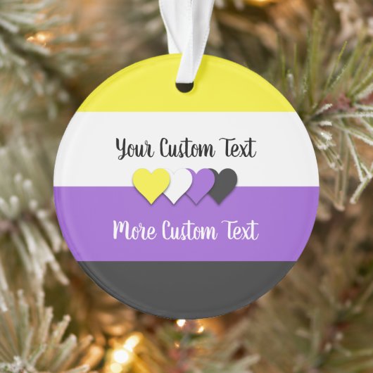 Niet-binaire pridevlag met tekst ornament (Boom)