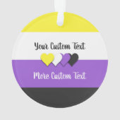 Niet-binaire pridevlag met tekst ornament (achterkant)