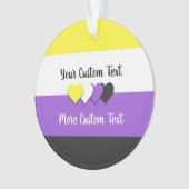 Niet-binaire pridevlag met tekst ornament (voorkant)