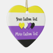 Niet-binaire pridevlag met tekstversiering keramisch ornament (Rechts)