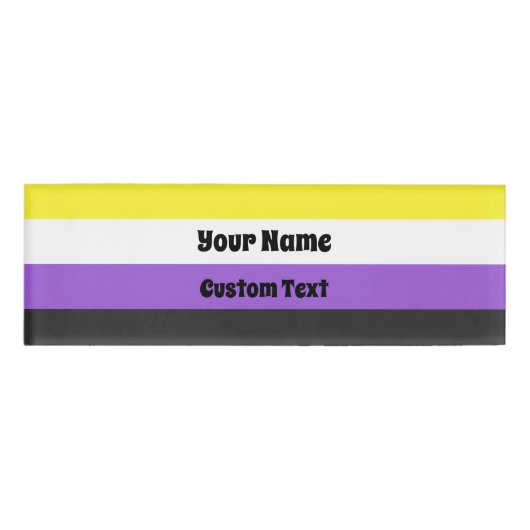 Niet-binaire pridevlag naambadge (Voorkant)