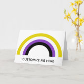Niet-Binaire Regenboog niet Binaire Pride Vlag Dou Kaart (Gele Bloem)