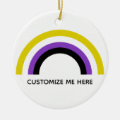 Niet-Binaire Regenboog niet Binaire Pride Vlag Dou Keramisch Ornament (Voorkant)
