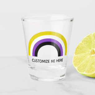 Niet-Binaire Regenboog niet Binaire Pride Vlag Dou Shot Glas