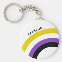 Niet-binaire regenboog niet-binaire vlagmonogram sleutelhanger
