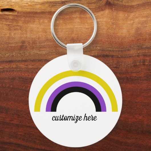 Niet-binaire regenboog sleutelhanger (Voorkant)