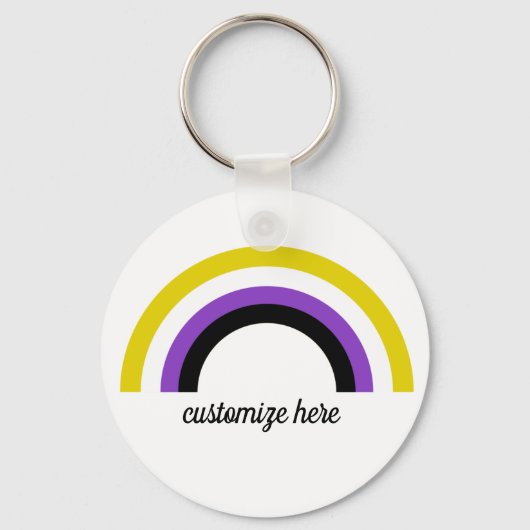 Niet-binaire regenboog sleutelhanger (Achterkant)