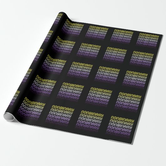 Niet-binaire Retro Pride Cadeaupapier (Uitgerold)