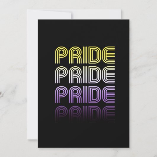 Niet-binaire Retro Pride Feestdagenkaart (Voorkant)