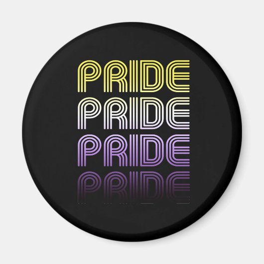 Niet-binaire Retro Pride Magneet (Voorkant)