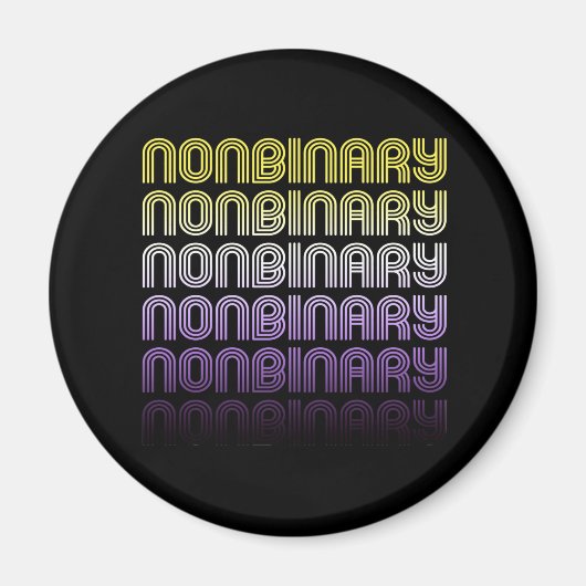 Niet-binaire Retro Pride Magneet (Voorkant)
