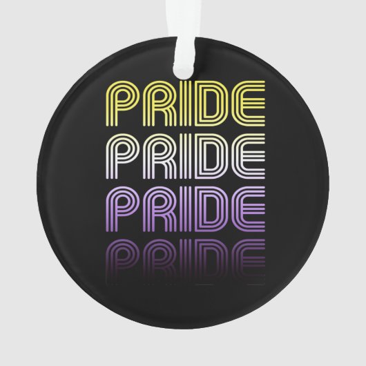 Niet-binaire Retro Pride Ornament (achterkant)