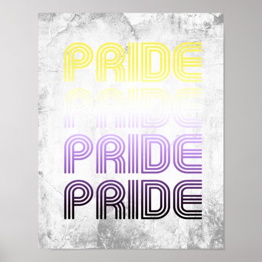 Niet-binaire Retro Pride Poster (Voorkant)