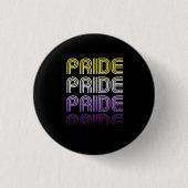 Niet-binaire Retro Pride Ronde Button 3,2 Cm (Voorkant)