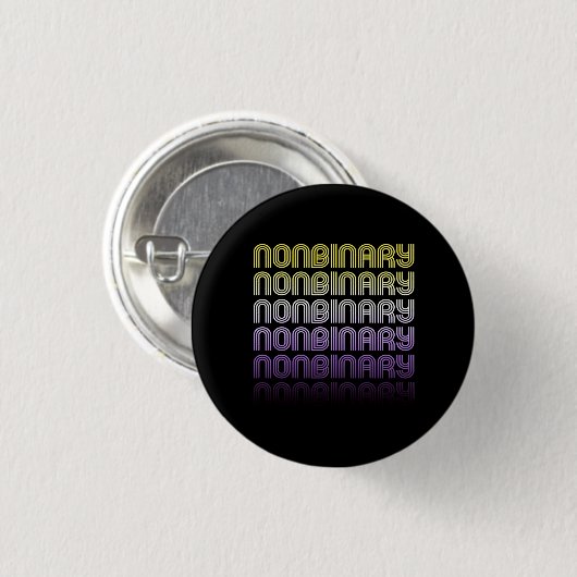 Niet-binaire Retro Pride Ronde Button 3,2 Cm (Voorkant /achterkant)