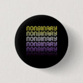 Niet-binaire Retro Pride Ronde Button 3,2 Cm (Voorkant)