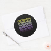 Niet-binaire Retro Pride Ronde Sticker (Envelop)