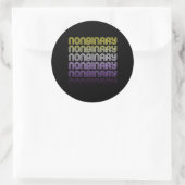 Niet-binaire Retro Pride Ronde Sticker (Tas)